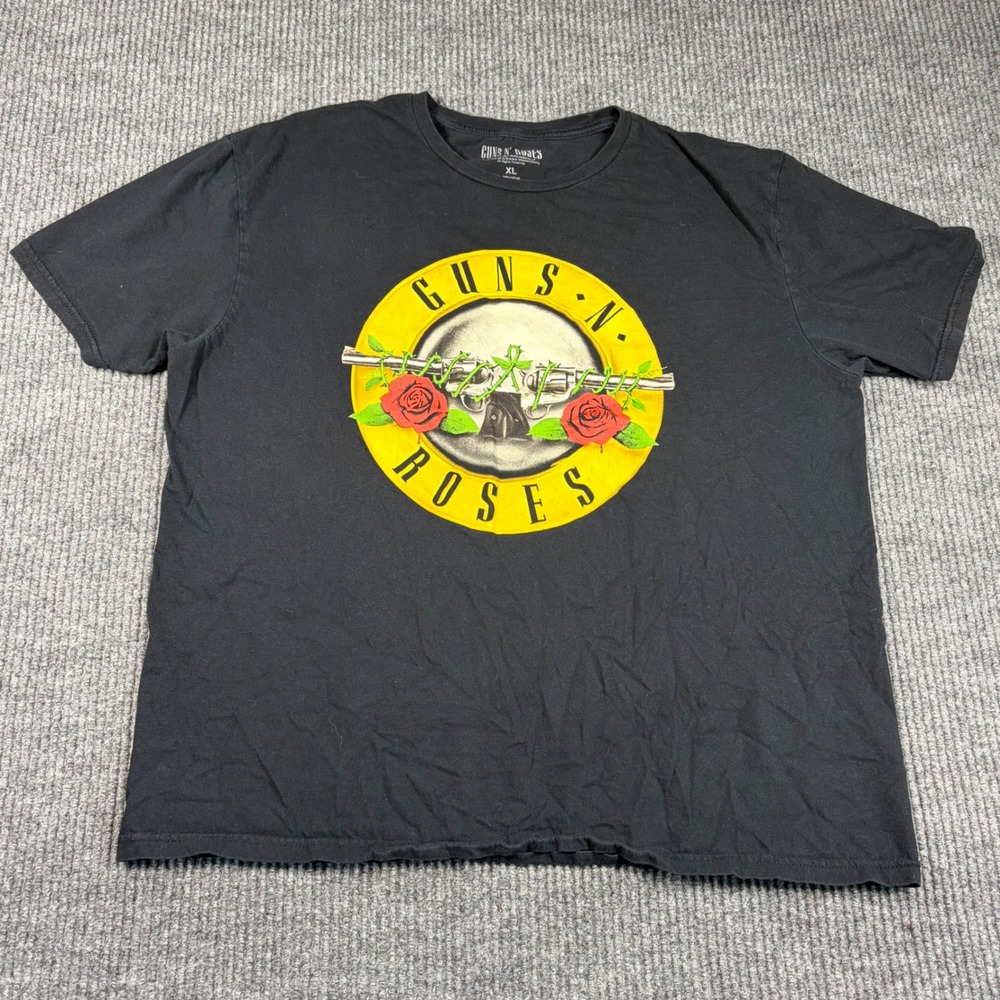 Guns N Roses Shirt Mens XL Black Graphic Band Classic Logo 2024 Bravado Cotton